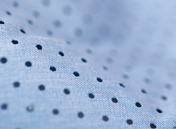 close up of hat perforation
