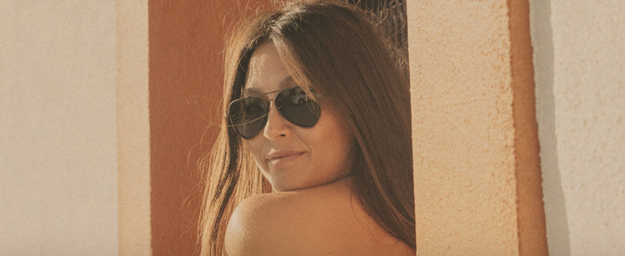 woman in astra sunglasses