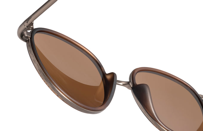 sunski baia tortoise bronze close up of nose pads