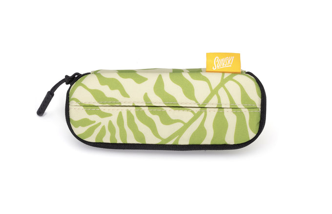 sunski zipper case green leaves front angle