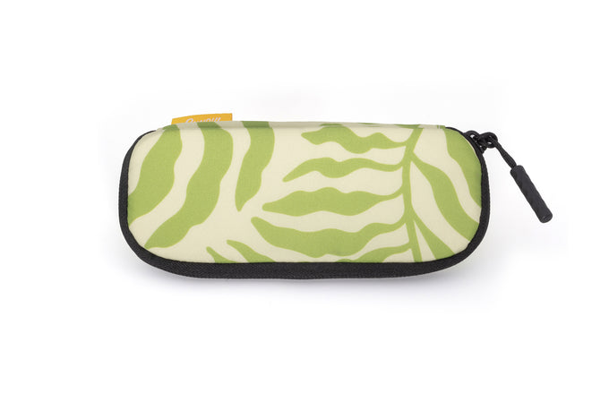 sunski zipper case green leaves back angle