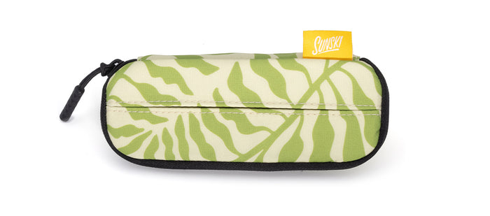 sunski zipper case green leaves front angle