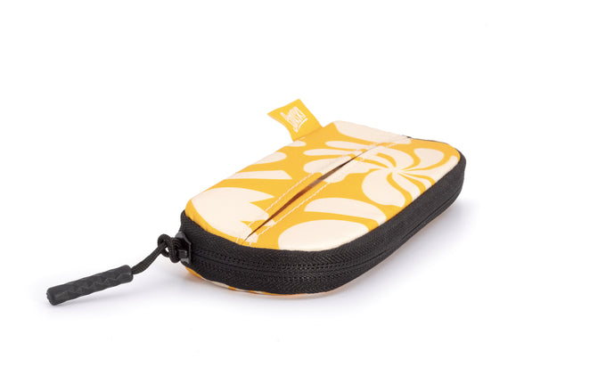 sunski zipper case yellow squiggles laying down