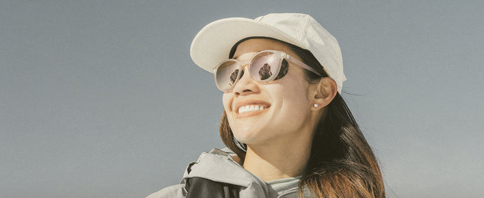 woman wearing sunski tera sunglasses