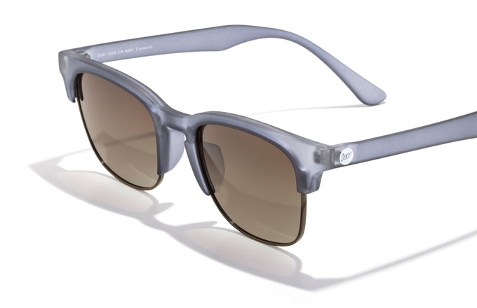 sunski cambria navy amber three quarter angle