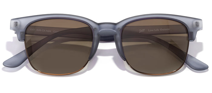 sunski cambria navy amber front angle