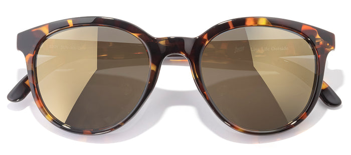 sunski makani tortoise flash gold front angle