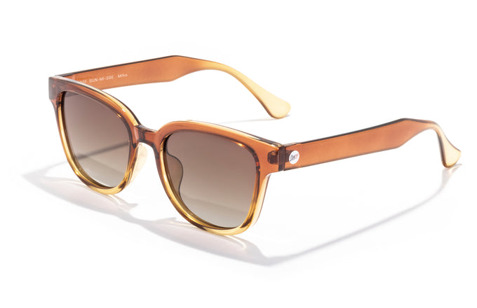 sunski polarized sunglasses miho sunset sepia three quarter angle