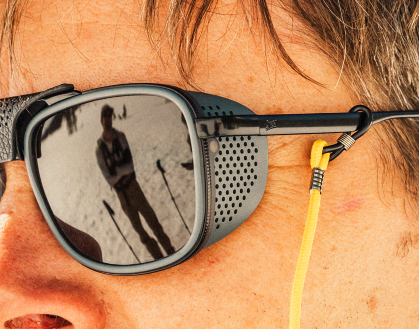 close up of perforation on sunski ferrata sun shields