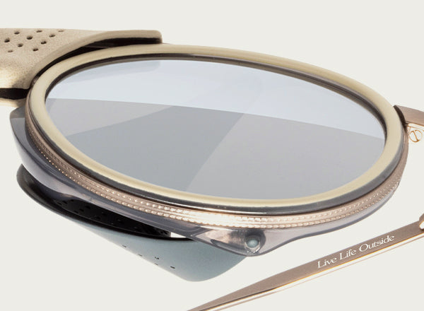 close up of sunski strada sunglasses metal features