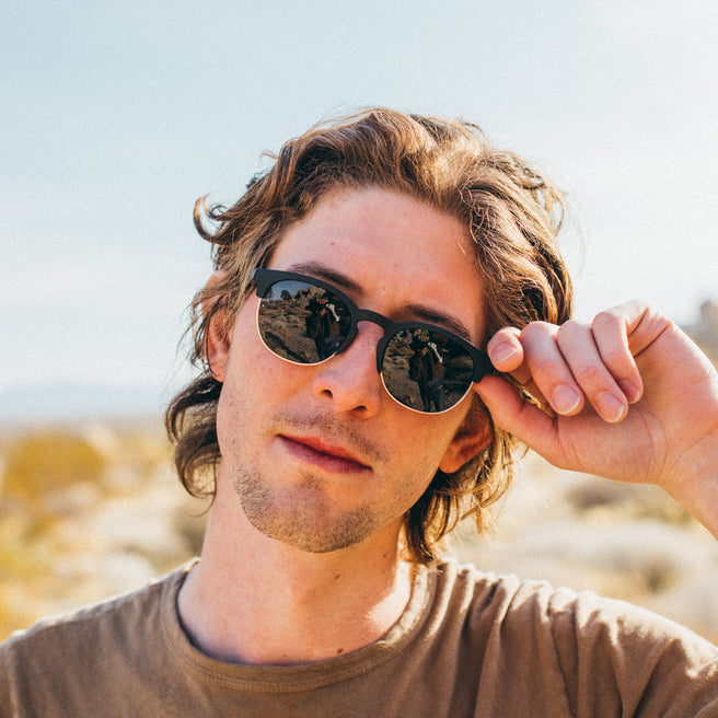 man wearing black sunglasses