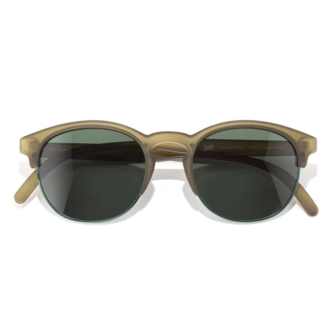 olive sunglasses on white background
