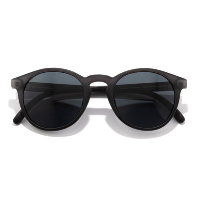 Dipsea - Black Slate - Black sunglasses with dark lenses on a white background