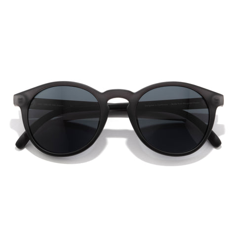 Dipsea - Black Slate - Black sunglasses with dark lenses on a white background