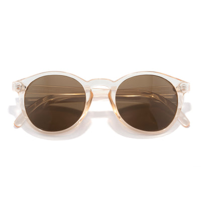 Dipsea - Champagne Brown - Sunglasses with gold frame and brown lenses on a white background