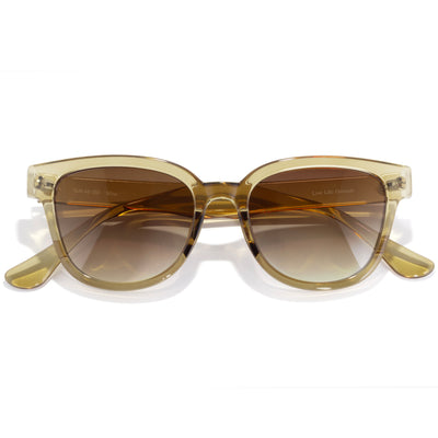 Miho - Seaweed Sepia - Brown sunglasses with a gradient lens on a white background