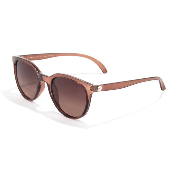Brown sunglasses with gradient lenses on a white background