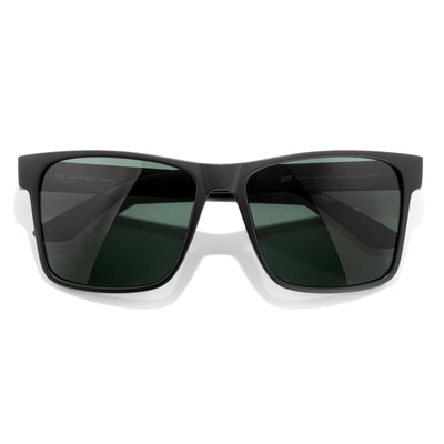Puerto - Black Forest - Black sunglasses with dark lenses on a white background