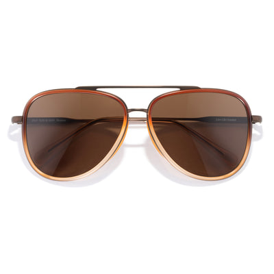 Sirocco - Solstice Amber - Aviator sunglasses with brown lenses on a white background