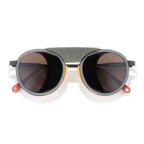 Sunglasses with a unique design on a white background