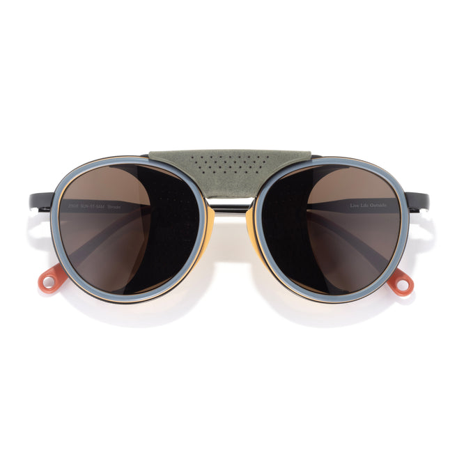 Sunglasses with a unique design on a white background