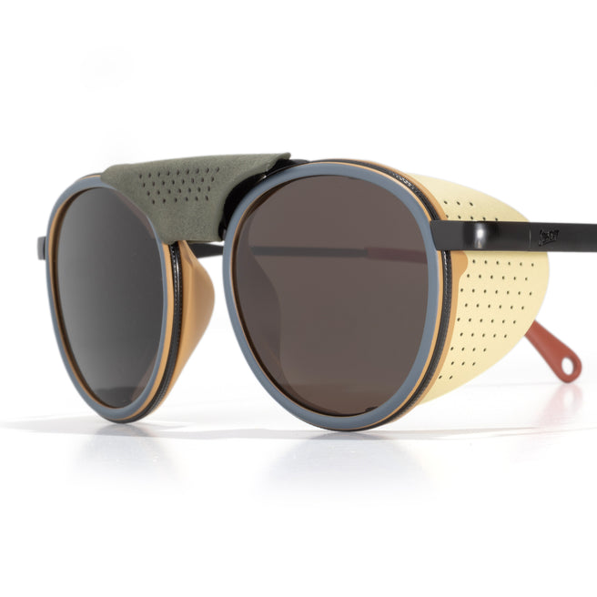 Sunglasses with a unique design on a white background