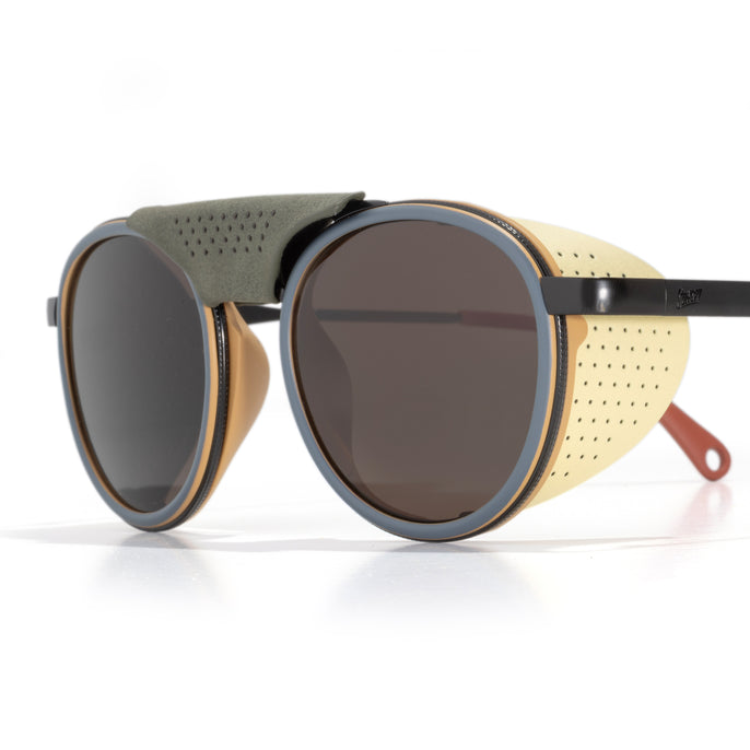 Sunglasses with a unique design on a white background