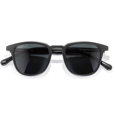 Tango - Black Slate - Black sunglasses with dark lenses on a white background