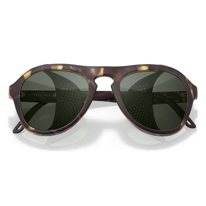Treeline - Tortoise Forest - Sunglasses with tortoiseshell frame and dark lenses on a white background