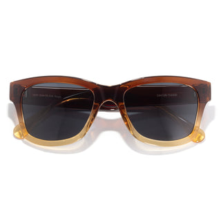 front view of brown gradient sunglasses with slate lens