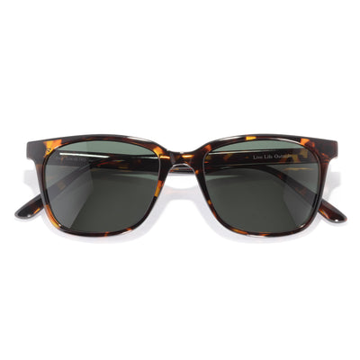 Ventana - Tortoise Forest - Sunglasses with tortoiseshell frame and dark lenses on a white background