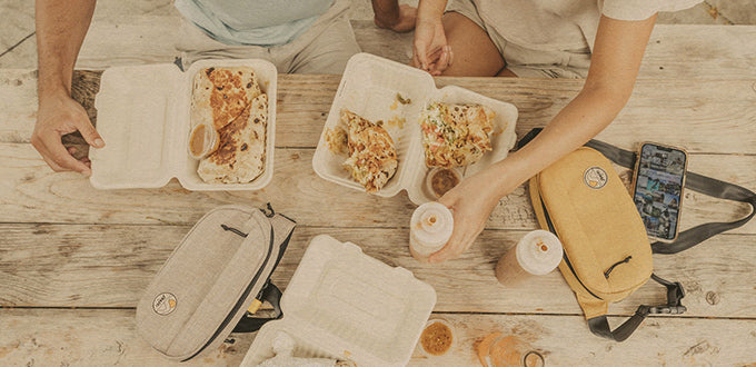 people's food on a table with the sunski sling