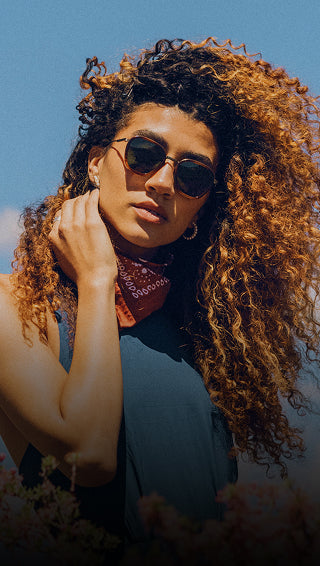 woman wearing premium sunglasses
