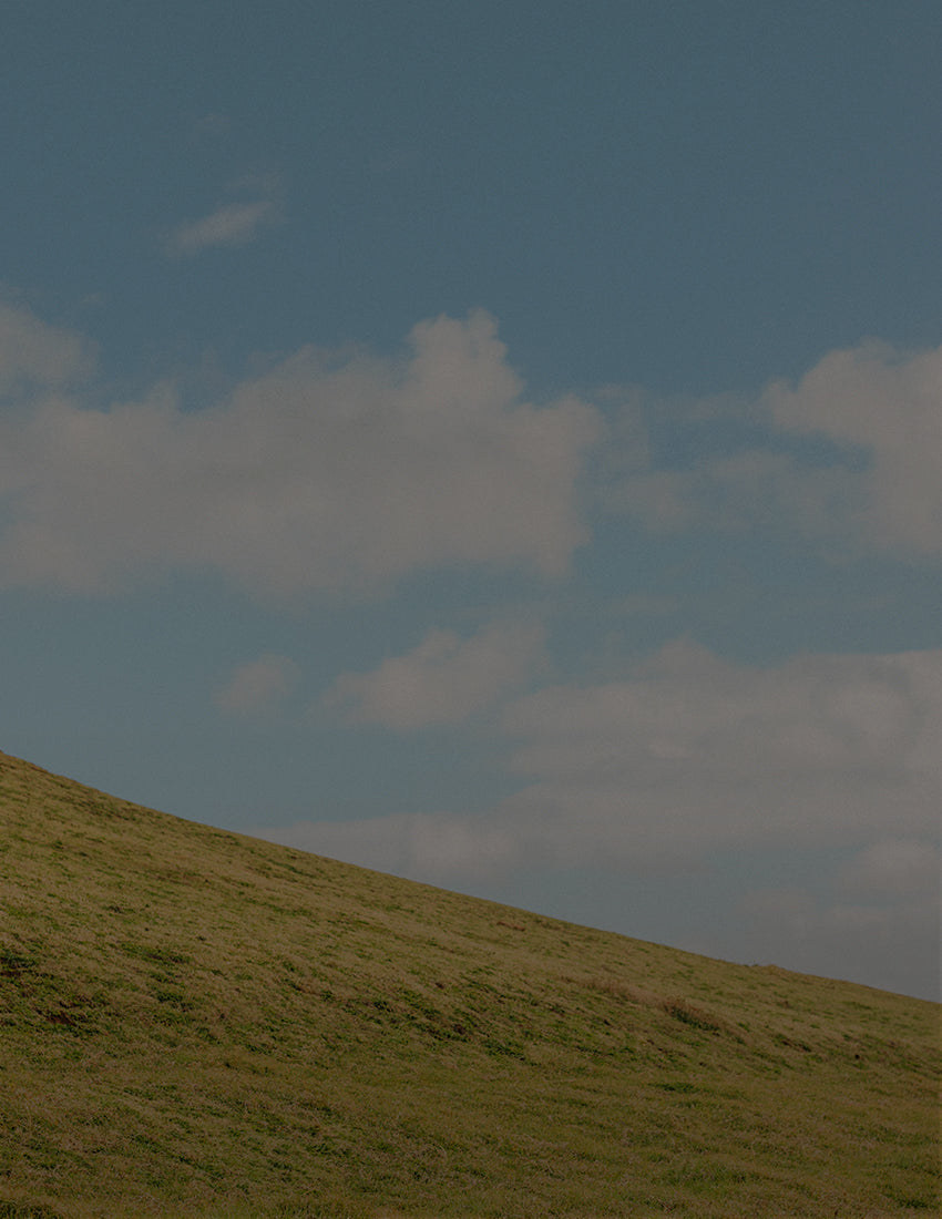 hilly landscape with a clear blue sky and scattered clouds