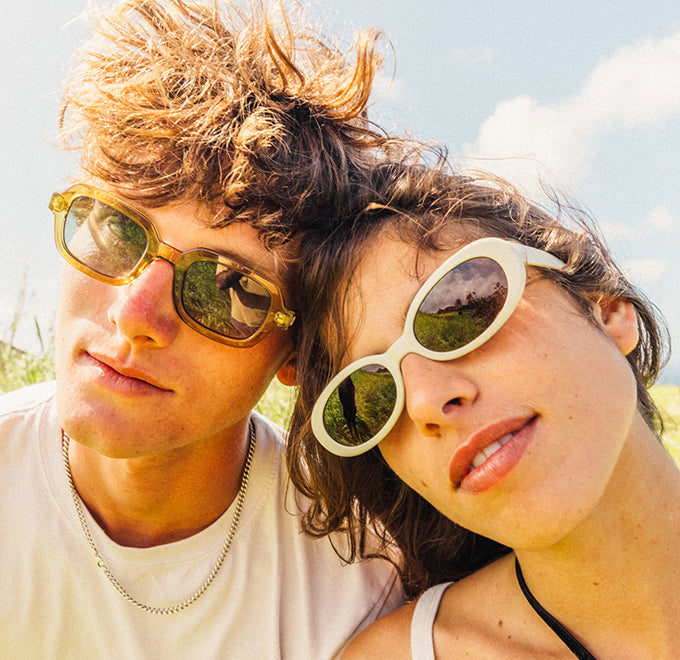 man and woman in wild eyes sunglasses