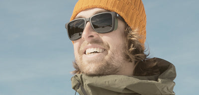 man wearing glacier polarized sunglasses by sunski