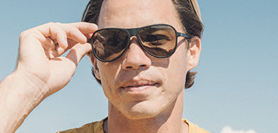 man wearing sport polarized sunglasses by sunski