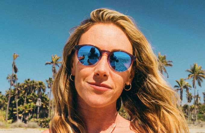 woman wearing dipsea pride sunglasses