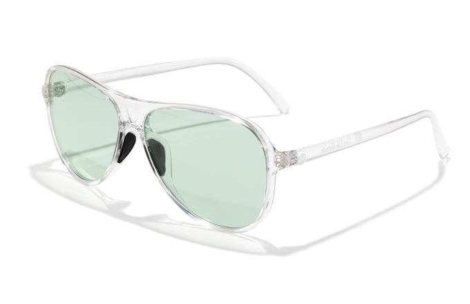 sunski foxtrot clear green photochromic three quarter angle