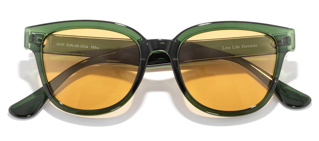 Sunski Miho Green Amber Lo-Light Best Beach Sunglasses and Surf Sunglasses
