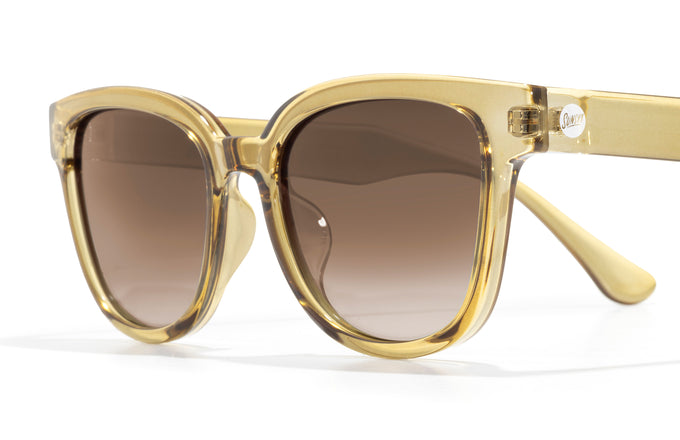 sunski polarized sunglasses miho seaweed sepia close up three quarter angle