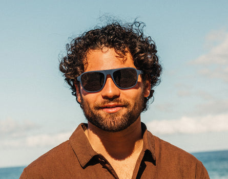 guy wearing sunski shoreline sunglasses