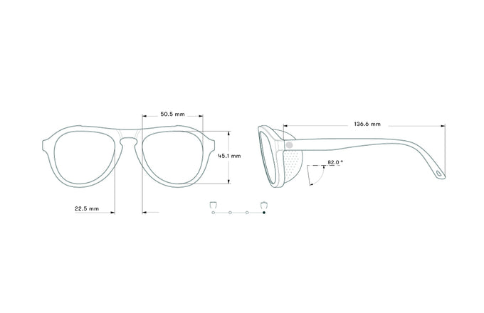 sunski treeline navy silver measurement sketch