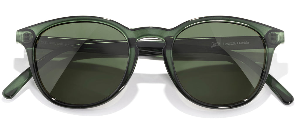 Sunski Yuba Deep Green Forest Polarized Round Sunglasses