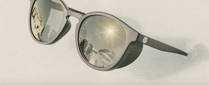 sunski tera sunglasses in the snow