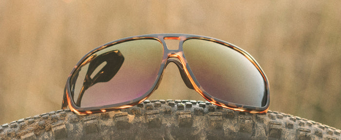 close up of sunski velo sunglasses
