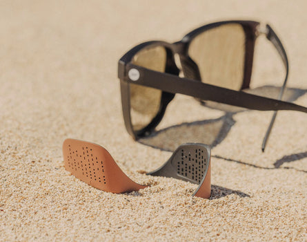 sunski couloir sun shields close up next to couloir sunglasses