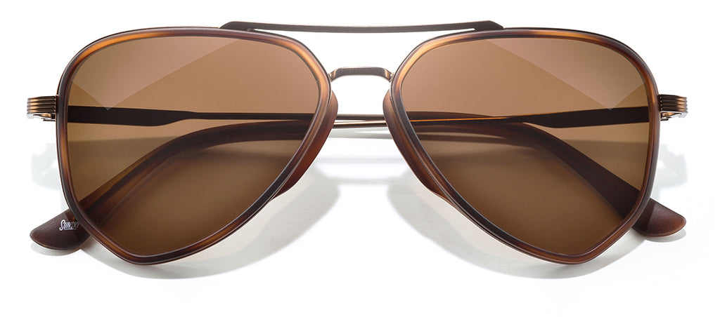 Sunski Astra Tortoise Amber Polarized Aviator Sunglasses
