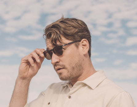 profile of guy wearing sunski avila sunglasses