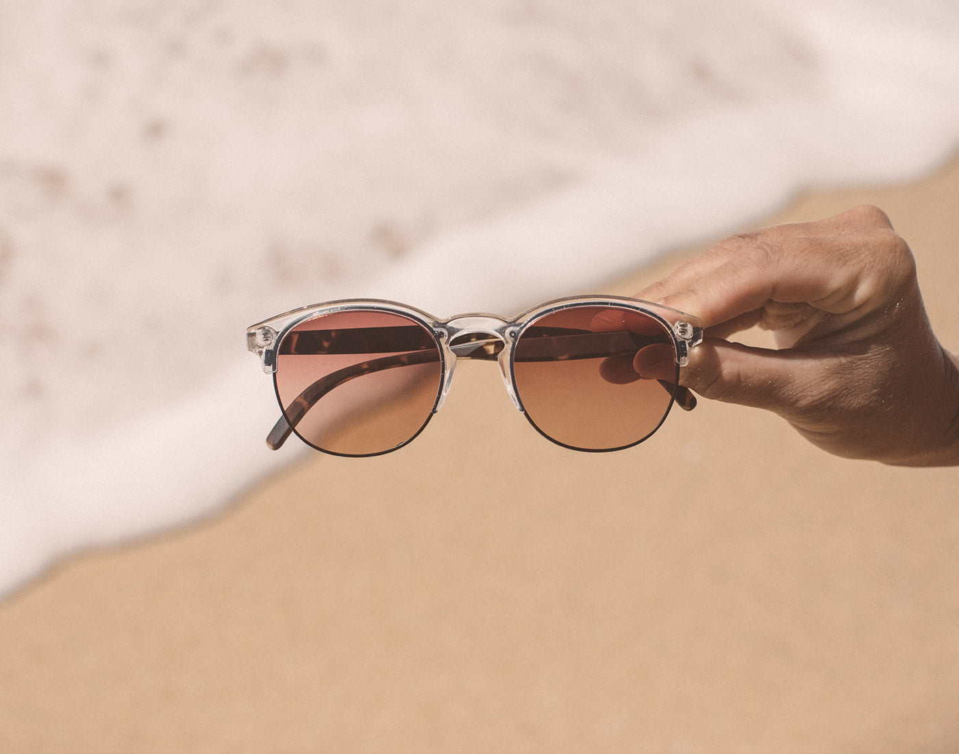 hand holding sunski avila sunglasses  